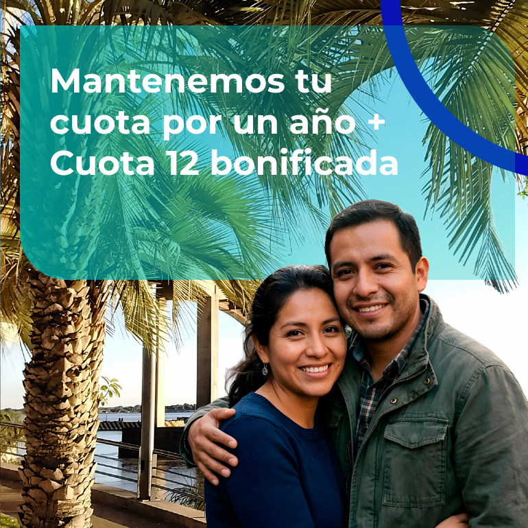 Mantenemos tu cuota por un año. Cuota 12 bonificada